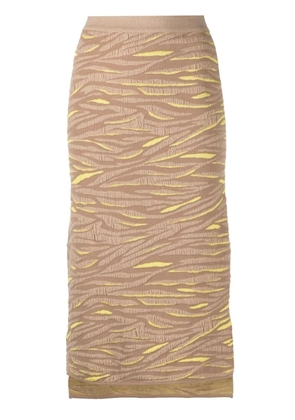 Stella McCartney animal pattern knitted skirt - Brown