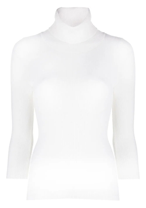 ASPESI ribbed-knit roll-neck knitted top - White