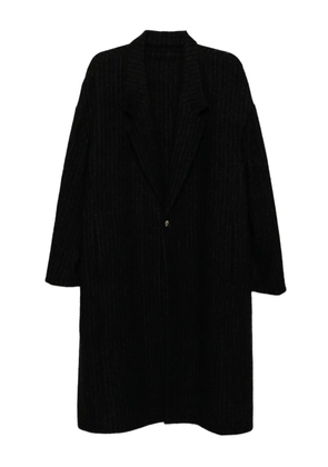 Devoa pinstripe wool coat - Black