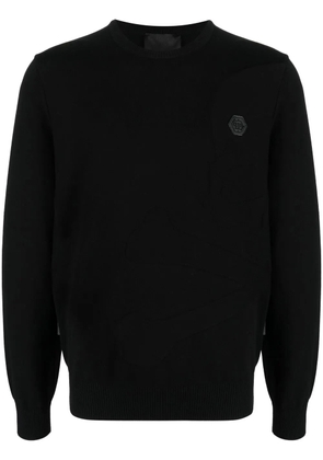 Philipp Plein Skull Bones knitted jumper - Black