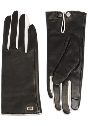 Lancel two-tone leather gloves - Black