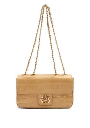 Isla Anne crocodile-embossed shoulder bag - Neutrals