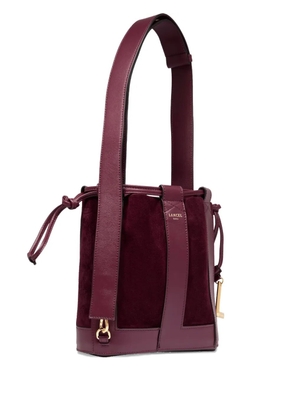 Lancel Elles leather-trimmed suede bucket bag - Red