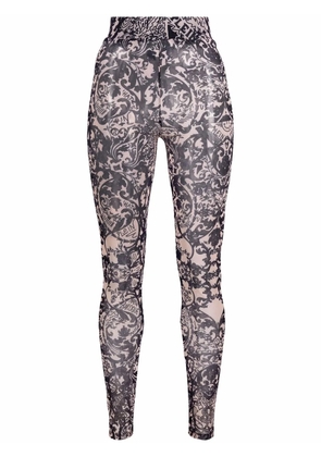 Philipp Plein New Baroque printed tulle leggings - Neutrals