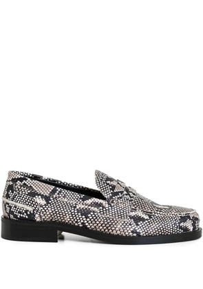 Essentiel Antwerp snake-effect loafers - Black