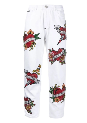Philipp Plein mom-cut Love jeans - White