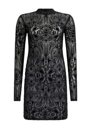 Philipp Plein long-sleeve mini dress - Black