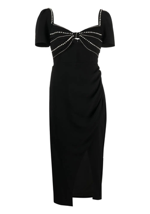 Self-Portrait crystal-embellished midi dress - Black