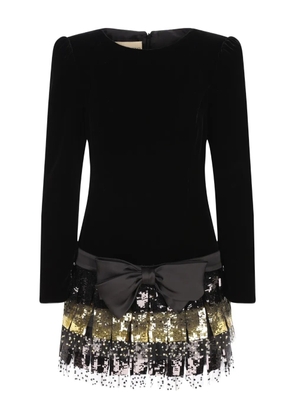 Valentino Garavani bow sequin-embellished dress - Black