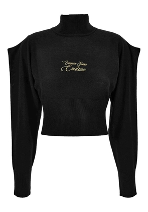 Versace Jeans Couture high-neck puff-sleeve sweater - Black