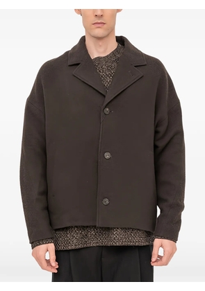 Devoa single-breasted peacoat - Brown