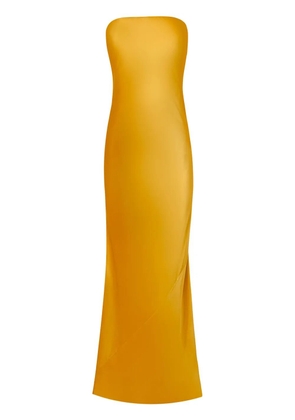 Alejandra Alonso Rojas bow-detail bustier gown - Gold