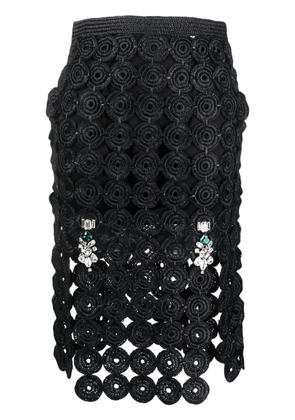 Wales Bonner crochet-knit skirt - Black