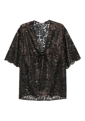 Agent Provocateur Trixa metallic-lace top - BLACK/GOLD