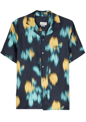 Lanvin abstract-pattern silk shirt - Blue