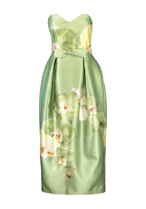 Aston Studio Sophia bow floral dress - Green