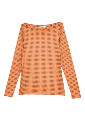 MALIPARMI boat-neck patterned top - Orange