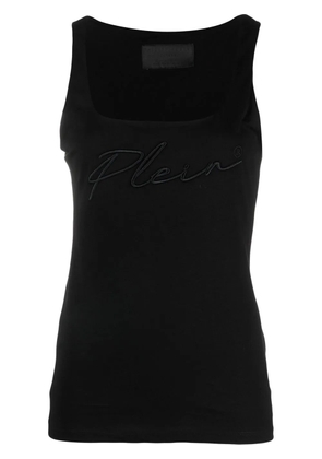Philipp Plein logo-embroidered tank top - Black