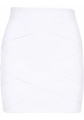 Balmain high-waisted panelled mini skirt - White
