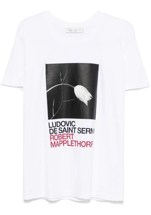 Ludovic de Saint Sernin x Robert Mapplethorpe Tulip and Thorn-print T-shirt - White