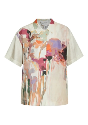 MUNTHE floral-print short-sleeve shirt - Neutrals
