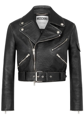 Moschino leather biker jacket - Black