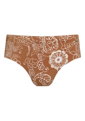 Amir Slama floral-print swim briefs - Brown