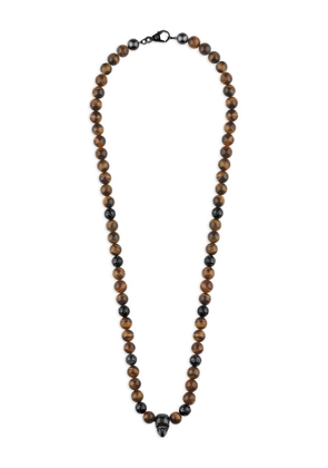 Philipp Plein tiger-eye necklace - Brown