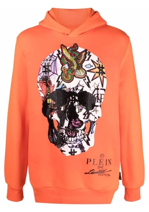 Philipp Plein graphic-print long-sleeve hoodie - Orange