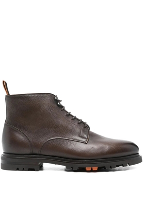 Santoni lace-up leather boots - Brown