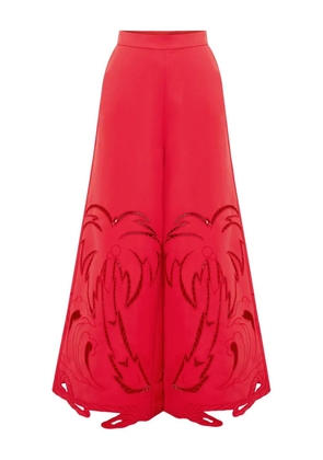 Leo Lin Theodora cutout-detail trousers - Red