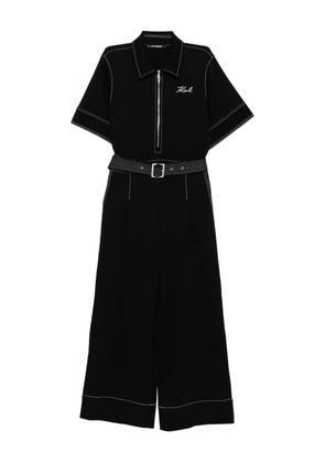 Karl Lagerfeld contrast-stitch jumpsuit - Black