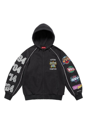Supreme Playoffs multiple-appliqués zip-up hoodie - Black