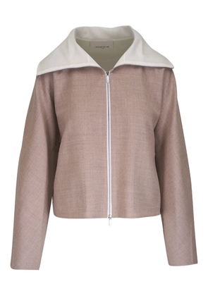 Lafayette 148 contrasting-collar jacket - Brown
