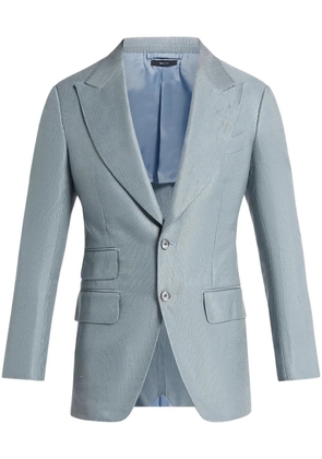 TOM FORD ribbed single-breasted blazer - Blue