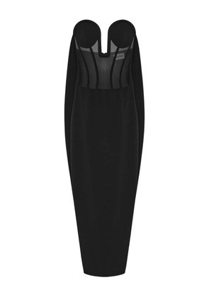 Jean Paul Gaultier tulle-insert corset dress - Black