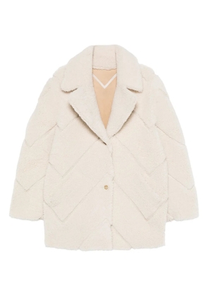 Off-White chevron-pattern shearling jacket