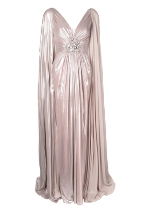 Jenny Packham Celia cape-sleeved gown - Pink