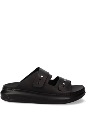 Karl Lagerfeld leather slides - Black