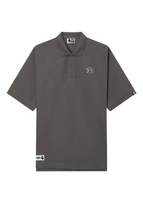 FINGERCROXX logo-appliqué polo shirt - Grey