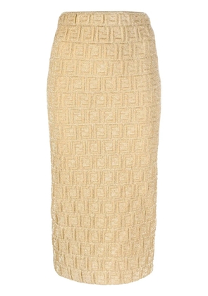 FENDI FF-motif pencil skirt - Gold