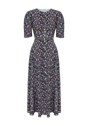 POST MERIDIEM floral-print buttoned midi dress - Blue
