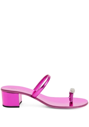 Giuseppe Zanotti 40mm Ring leather sandals - Pink