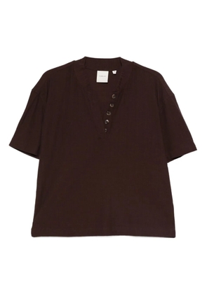 Varley Kasey button-placket top - Brown