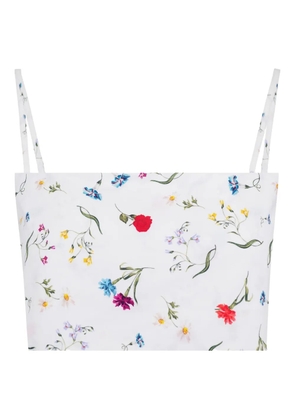 AZEEZA Walton floral-patterm top - White