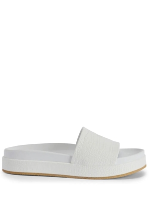 Giuseppe Zanotti GZ-Indi crocodile-embossed slides - White