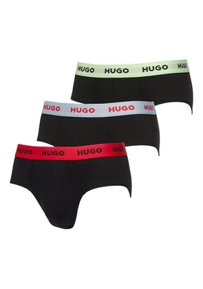 HUGO logo-waistband briefs (pack of three) - Black