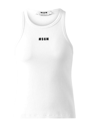 MSGM racerback ribbed top - White