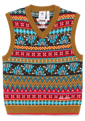 adidas x Wales Bonner intarsia-knit vest - Brown