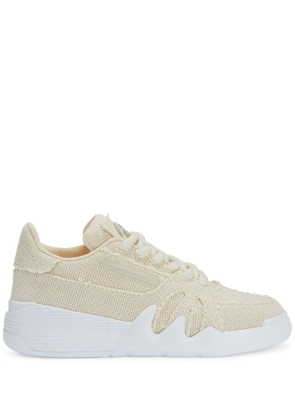 Giuseppe Zanotti Talon frayed-edge lace-up low-top sneakers - Neutrals